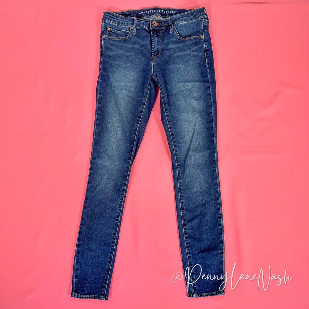 Articles of Society Mya Mid Rise Skinny Jeans Blue - Picture 2 of 13